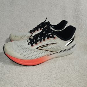 Brooks White and Red Athletic Shoes